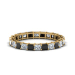 Load image into Gallery viewer, 3-carat-princess-cut-eternity-ring-in-yellow-gold-with-black-diamond-in-yellow-gold-FDEWB8675PR-3.0CTGBLACK-NL-YG
