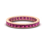 Load image into Gallery viewer, 3-carat-princess-cut-women_s-eternity-pink-sapphire-wedding-band-in-rose-gold-FDEWB160PRBGSADRPI-3.00CT-NL-RG.jpg?v=1766128419