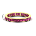 Load image into Gallery viewer, 3-carat-princess-cut-women_s-eternity-pink-sapphire-wedding-band-in-yellow-gold-FDEWB160PRBGSADRPI-3.00CT-NL-YG-HW.jpg?v=1766128419