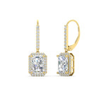 Load image into Gallery viewer, 3-carat-rectangular-halo-diamond-lever-back-earrings-in-yellow-gold-FD-EAR11235RA-3.00CT-NL-YG