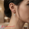 Load image into Gallery viewer, 3-ct-emerald-cut-diamond-drop-earrings-in-yellow-gold-fdear11236em-model-1