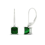 Load image into Gallery viewer, 3-ct-princess-cut-emerald-leverback-dangle-earrings-in-white-gold-fdear11236prgemgrangle1-3.00ct-nl-wg.jpg?v=1765510594