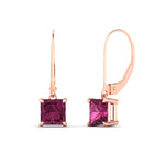 Load image into Gallery viewer, 3-ct-princess-cut-pink-sapphire-leverback-dangle-earrings-in-rose-gold-fdear11236prgsadrpiangle1-3.00ct-nl-rg.jpg?v=1765510594