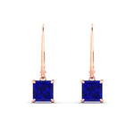 Load image into Gallery viewer, 3-ct-princess-cut-sapphire-leverback-dangle-earrings-in-rose-gold-fdear11236prgsablangle2-3.00ct-nl-rg.jpg?v=1765510595