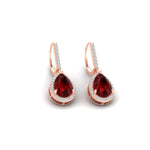 Load image into Gallery viewer, 3-ct.-pear-shaped-ruby-halo-diamond-lever-back-earrings-in-rose-gold-FDEAR-11235PEGRUDRANGLE1-3.00CT-NL-RG.jpg