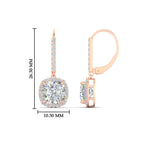 Load image into Gallery viewer, 3-ctw-halo-cushion-diamond-earring-lever-back-in-rose-gold-FDEAR-11235CU-3.00CT-NL-RG.jpg