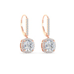 Load image into Gallery viewer, 3-ctw-halo-cushion-diamond-earring-lever-back-in-rose-gold-FDEAR-11235CU-3.00CT-NL-RG.jpg