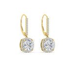 Load image into Gallery viewer, 3-ctw-halo-cushion-diamond-earring-lever-back-in-yellow-gold-FDEAR-11235CU-3.00CT-NL-YG.jpg