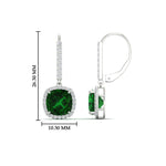 Load image into Gallery viewer, 3-ctw-halo-cushion-emerald-earring-lever-back-in-white-gold-FDEAR-11235CUGEMGR-3.00CT-NL-WG.jpg
