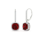 Load image into Gallery viewer, 3-ctw-halo-cushion-ruby-earring-lever-back-in-white-gold-FDEAR-11235CUGRUDR-3.00CT-NL-WG.jpg