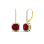 Load image into Gallery viewer, 3-ctw-halo-cushion-ruby-earring-lever-back-in-yellow-gold-FDEAR-11235CUGRUDR-3.00CT-NL-YG.jpg