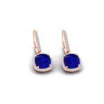Load image into Gallery viewer, 3-ctw-halo-cushion-sapphire-earring-lever-back-in-rose-gold-FDEAR-11235CUGSABL-3.00CT-NL-RG.jpg