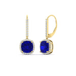 Load image into Gallery viewer, 3-ctw-halo-cushion-sapphire-earring-lever-back-in-yellow-gold-FDEAR-11235CUGSABL-3.00CT-NL-YG.jpg
