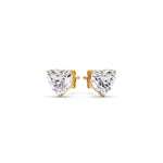 Load image into Gallery viewer, Heart Shaped 3 Prong Basket Stud Earring