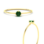 Load image into Gallery viewer, 3-prong-round-emerald-tiny-band-ring-in-yellow-gold-fd9389gemgrangle3-nl-yg.jpg?v=1756441995