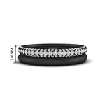 Load image into Gallery viewer, 3-row-diamond-wedding-ring-with-plain-band-in-black-gold-FD11403B-NL-BG-HW
