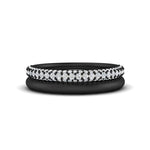Load image into Gallery viewer, 3-row-diamond-wedding-ring-with-plain-band-in-black-gold-FD11403B-NL-BG