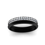 Load image into Gallery viewer, 3-row-diamond-wedding-ring-with-plain-band-in-black-gold-FD11403BANGLE5-NL-BG