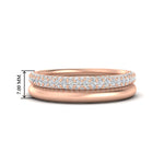 Load image into Gallery viewer, 3-row-diamond-wedding-ring-with-plain-band-in-rose-gold-FD11403B-NL-RG-HW