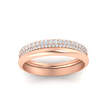 Load image into Gallery viewer, 3-row-diamond-wedding-ring-with-plain-band-in-rose-gold-FD11403BANGLE5-NL-RG