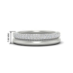 Load image into Gallery viewer, 3-row-diamond-wedding-ring-with-plain-band-in-white-gold-FD11403B-NL-WG-HW