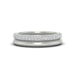 Load image into Gallery viewer, 3-row-diamond-wedding-ring-with-plain-band-in-white-gold-FD11403B-NL-WG