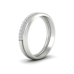 Load image into Gallery viewer, 3-row-diamond-wedding-ring-with-plain-band-in-white-gold-FD11403BANGLE2-NL-WG