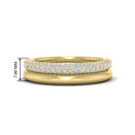 Load image into Gallery viewer, 3-row-diamond-wedding-ring-with-plain-band-in-yellow-gold-FD11403B-NL-YG-HW.