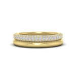 Load image into Gallery viewer, 3-row-diamond-wedding-ring-with-plain-band-in-yellow-gold-FD11403B-NL-YG