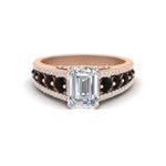 Load image into Gallery viewer, 3-row-emerald-cut-black-diamond-big-engagement-ring-in-rose-gold-fd11538gblack-nl-rg