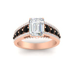 Load image into Gallery viewer, 3-row-emerald-cut-black-diamond-big-engagement-ring-in-rose-gold-fd11538gblack-nl-rg