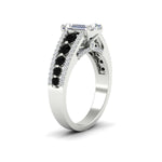 Load image into Gallery viewer, 3-row-emerald-cut-black-diamond-big-engagement-ring-in-white-gold-fd11538gblack-nl-wg