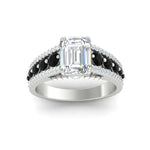 Load image into Gallery viewer, 3-row-emerald-cut-black-diamond-big-engagement-ring-in-white-gold-fd11538gblack-nl-wg