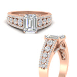 Load image into Gallery viewer, 3-row-emerald-cut-diamond-big-engagement-ring-in-rose-gold-fd11538-nl-rg