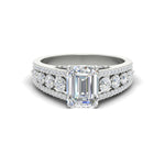 Load image into Gallery viewer, 3-row-emerald-cut-diamond-big-engagement-ring-in-white-gold-fd11538-nl-wg