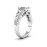 Load image into Gallery viewer, 3-row-emerald-cut-diamond-big-engagement-ring-in-white-gold-fd11538-nl-wg
