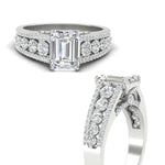 Load image into Gallery viewer, 3-row-emerald-cut-diamond-big-engagement-ring-in-white-gold-fd11538-nl-wg