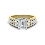 Load image into Gallery viewer, 3-row-emerald-cut-diamond-big-engagement-ring-in-yellow-gold-fd11538-nl-yg