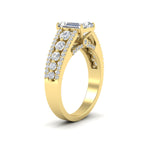 Load image into Gallery viewer, 3-row-emerald-cut-diamond-big-engagement-ring-in-yellow-gold-fd11538-nl-yg