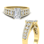 Load image into Gallery viewer, 3-row-emerald-cut-diamond-big-engagement-ring-in-yellow-gold-fd11538-nl-yg