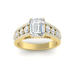 Load image into Gallery viewer, 3-row-emerald-cut-diamond-big-engagement-ring-in-yellow-gold-fd11538-nl-yg