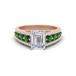 Load image into Gallery viewer, 3-row-emerald-cut-emerald-big-engagement-ring-in-rose-gold-fd11538gemger-nl-rg