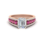Load image into Gallery viewer, 3-row-emerald-cut-pink-sapphire-big-engagement-ring-in-rose-gold-fd11538gsadrpi-nl-rg