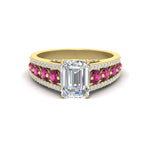 Load image into Gallery viewer, 3-row-emerald-cut-pink-sapphire-big-engagement-ring-in-yellow-gold-fd11538gsadrpi-nl-yg