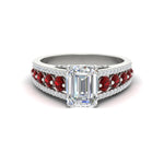 Load image into Gallery viewer, 3-row-emerald-cut-ruby-big-engagement-ring-in-white-gold-fd11538grudr-nl-wg