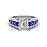 Load image into Gallery viewer, 3-row-emerald-cut-sapphire-big-engagement-ring-in-white-gold-fd11538gsabl-nl-wg