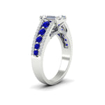 Load image into Gallery viewer, 3-row-emerald-cut-sapphire-big-engagement-ring-in-white-gold-fd11538gsabl-nl-wg
