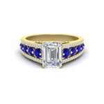 Load image into Gallery viewer, 3-row-emerald-cut-sapphire-big-engagement-ring-in-yellow-gold-fd11538gsabl-nl-yg