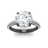 Load image into Gallery viewer, 3-row-pave-round-cut-diamond-engagement-ring-in-black-gold-fd11517ror-nl-bg