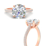 Load image into Gallery viewer, 3-row-pave-round-cut-diamond-engagement-ring-in-rose-gold-fd11517ror-nl-rg
